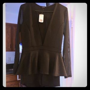 Black long sleeve romper